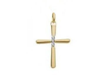 Loumya Gold 18K | Pendentif | Croix | Or Jaune | Diamants 0.015ct