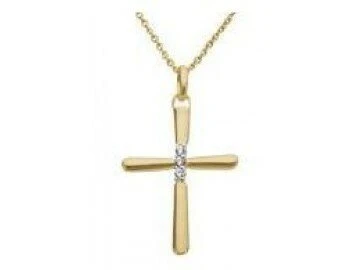 Loumya Gold 18K | Pendentif | Croix | Or Jaune | Diamants 0.015ct – Image 2