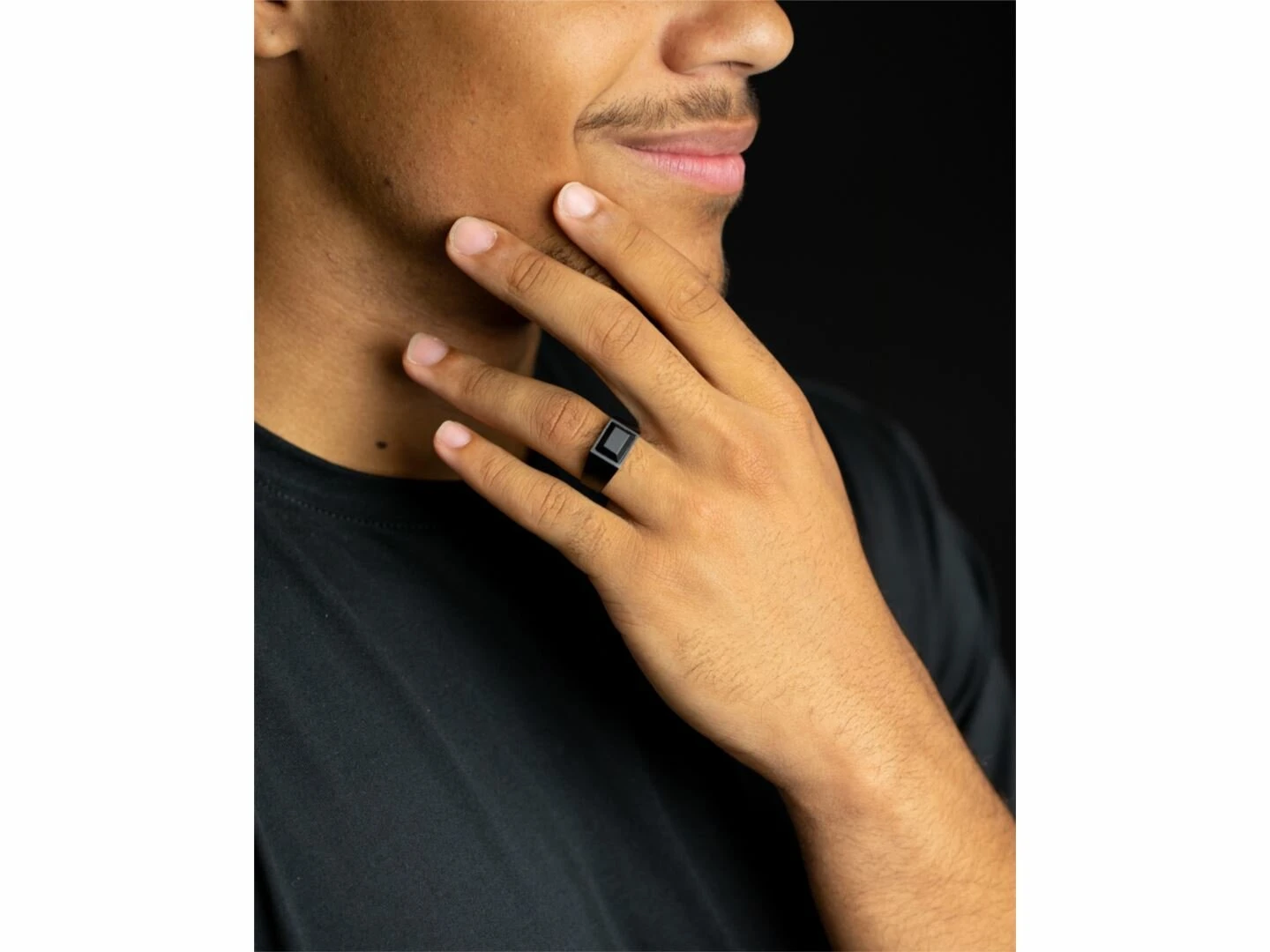 GEMINI | Chevalière | Homme | Titane | Agate Noire | CRE02 – Image 3