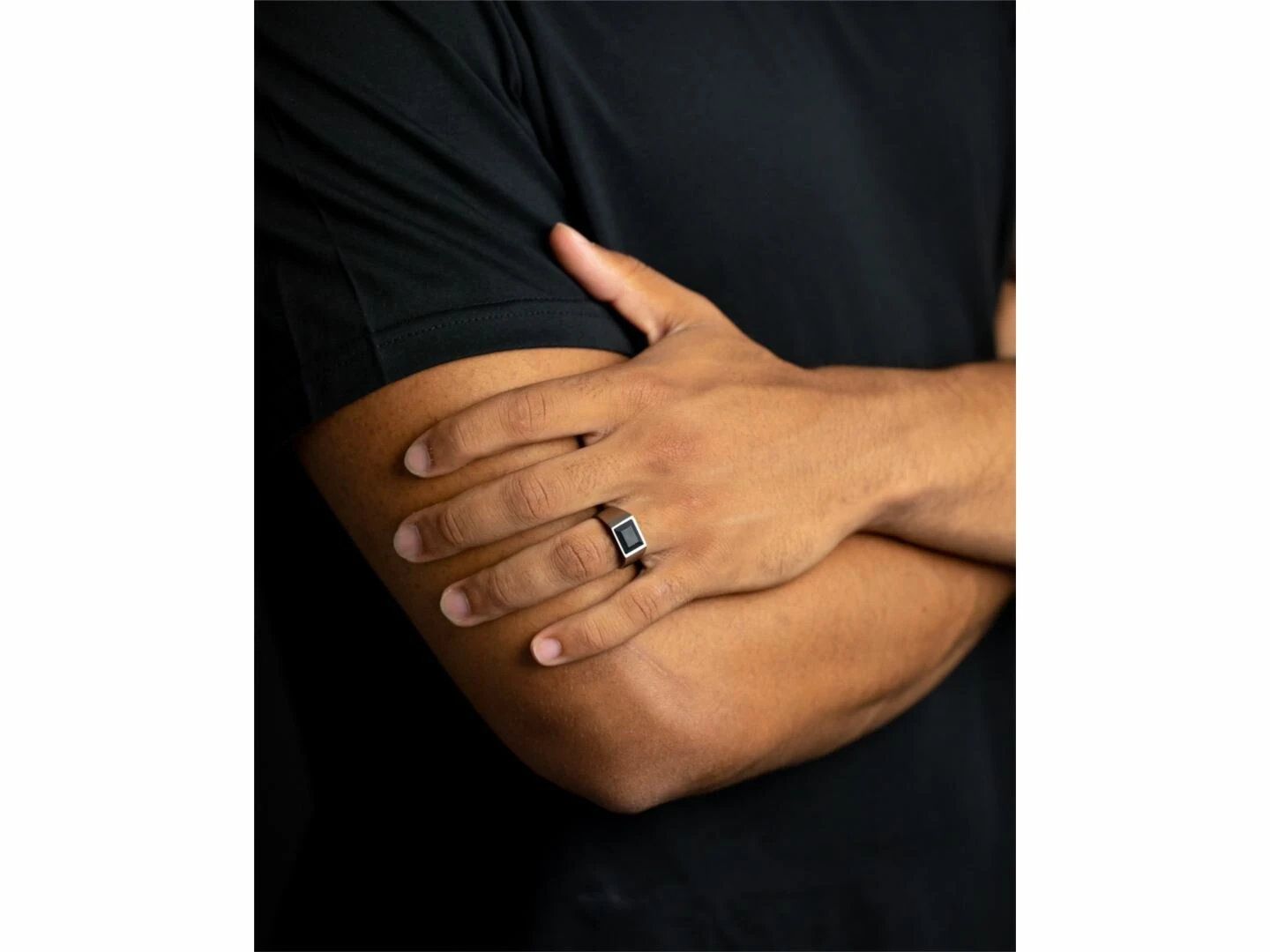 GEMINI | Chevalière | Homme | Titane | Agate Noire | CRE01 – Image 4