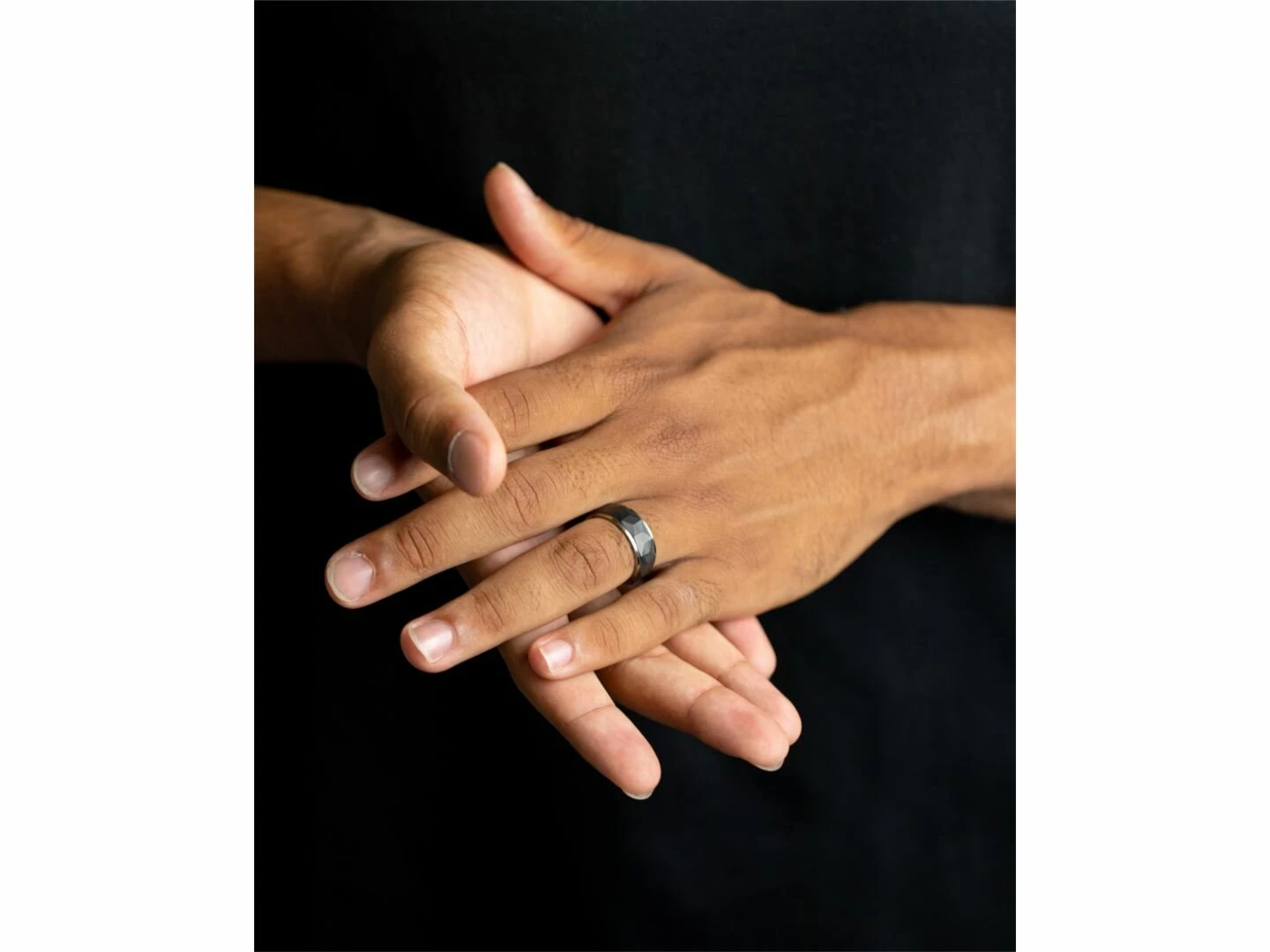 GEMINI | Bague | Homme | Timor | Titane | Agentée Noire | 8mm | TIM01 – Image 4