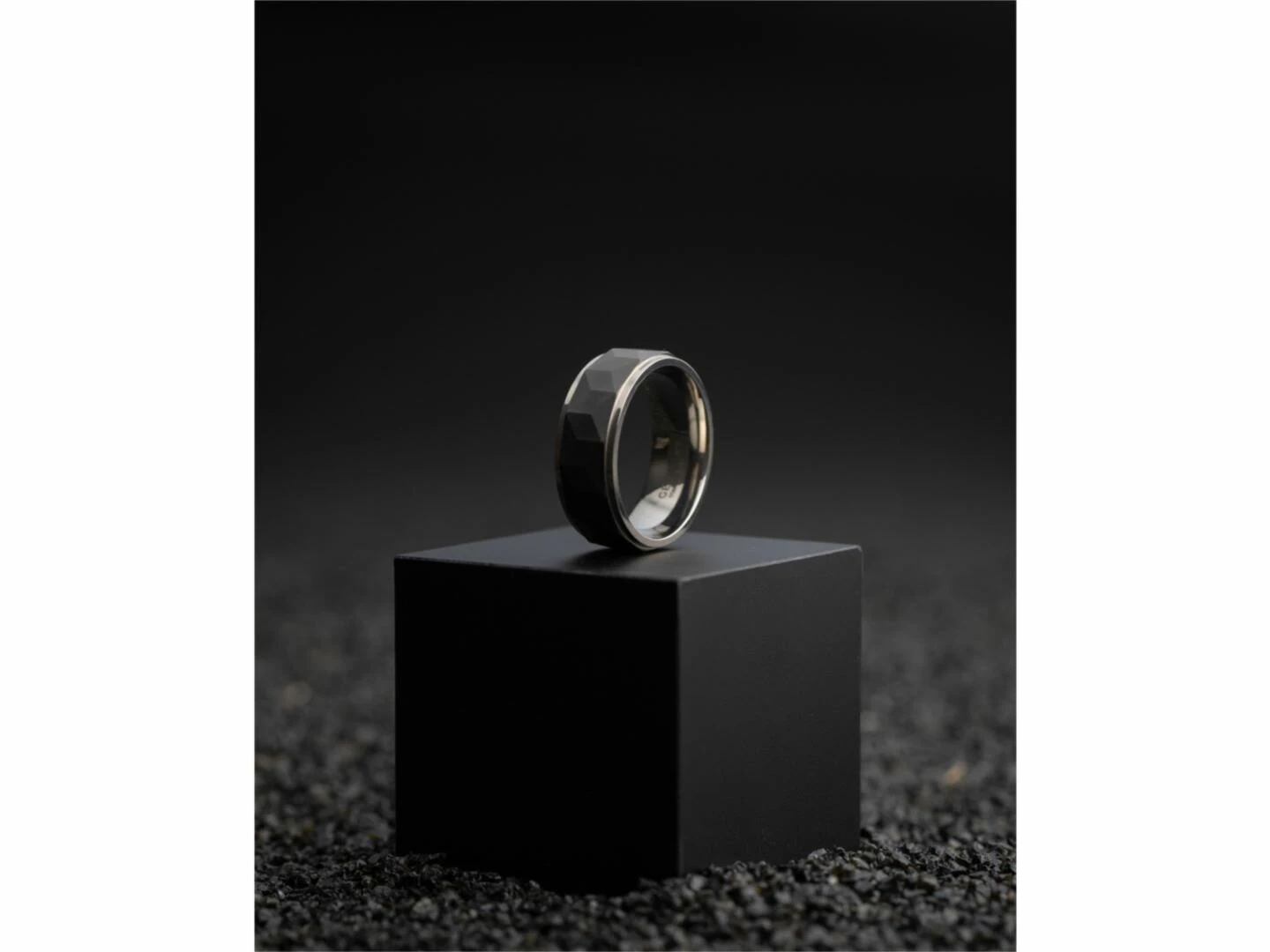 GEMINI | Bague | Homme | Timor | Titane | Agentée Noire | 8mm | TIM01 – Image 6