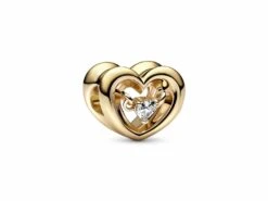 Pandora | Charm | Cœur Rayonnant & Pierre Flottante | Doré | 762493C01