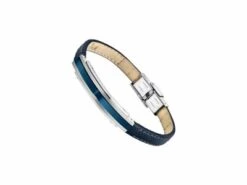 Lotus Style | Bracelet | Acier Inoxydable | Cuir Bleu | LS1809/2/2