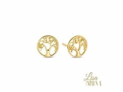 Lisa Mona 14K | Boucles D'Oreilles | Or Jaune | Arbre De Vie | ø 6.7mm | LM/G0353