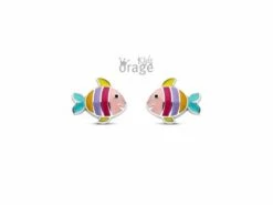 Orage Kids | Boucles D'Oreilles | Argent | Poisson | Multicolore | K2516