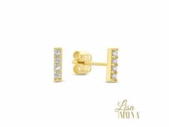 Lisa Mona 14K | Boucles D'Oreilles | Or Jaune | Oxyde De Zirconium | LM/G0470