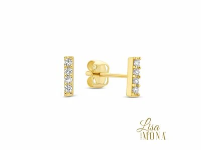 Lisa Mona 14K | Boucles D'Oreilles | Or Jaune | Oxyde De Zirconium | LM/G0470