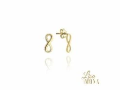 Lisa Mona 14K | Boucles D'Oreilles | Or Jaune | Infini | LM/G0483