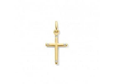 Loumya Gold 18K | Pendentif | Croix | Or Jaune | Diamants 0.020ct