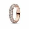 Pandora | Bague | Double Rang Pavée | Rosé | 182629C01