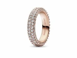 Pandora | Bague | Double Rang Pavée | Rosé | 182629C01