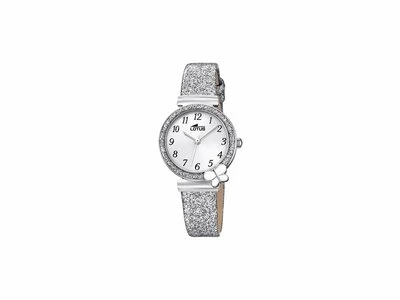 Lotus | Enfant | Quartz | Cuir Argenté | Papillon | 18584/2